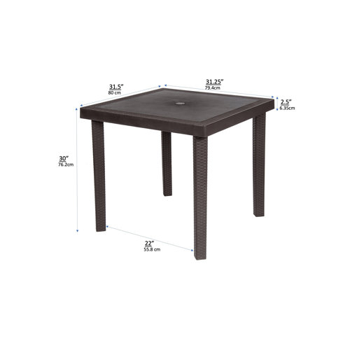 Latitude Run® Plastic/Resin Patio Dining Table Wayfair